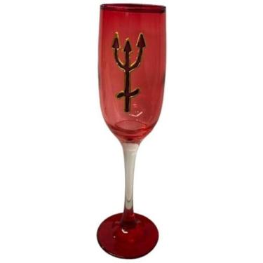 Imagem de Taça Pomba Gira Vermelha Tridente Cristal Super Luxo 150 Ml - Lua Míst