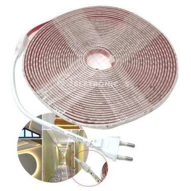 Imagem de Fita LED 10M 110V Branca Neutra 4000K com Adesivo para Decoração Inter