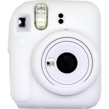 Imagem de BMAOLLONGB Capa para câmera Mini 12, capa de borracha fina e leve de silicone para Fujifilm Instax Mini 12 (branca, lisa)