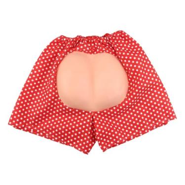 Imagem de LCSVCCXA Shorts Engraçados com Bumbum Falso, Calças de Fantasia, Brinquedos Inteligentes, Destaque-se E Fique Confortável, Vermelho