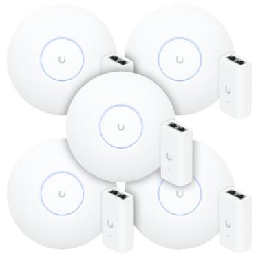 Imagem de 5 U6 Pro Ubiquiti Com 5 Fontes 48V 15W | 5 Roteadores WiFi 6 Access Point 5.3 Gbps + 5 Injetores PoE