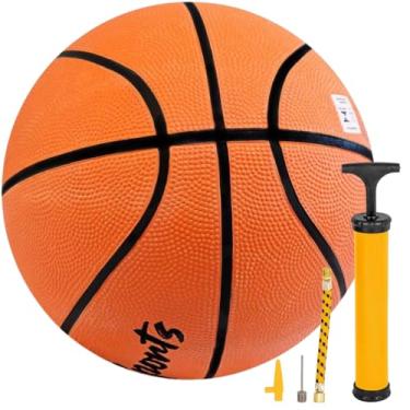 Imagem de Kit Bola de Basquete Oficial Tamanho 7, com Bomba de Ar Resistente Portátil.