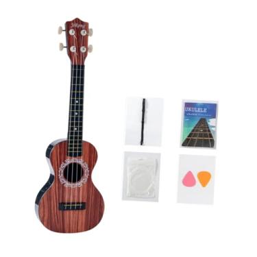 Imagem de MERIGLARE Brinquedo de violão ukulele infantil, mini violão de 4 cordas, instrumento musical clássico educacional infantil de 21 polegadas, Grão de Madeira Vermelha