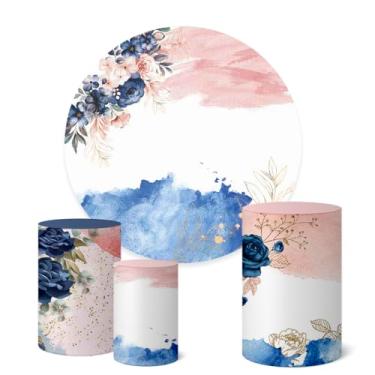 Imagem de Trio Capas Cilindro + Painel Redondo 1,50m Flores (Flores K1FLS051)