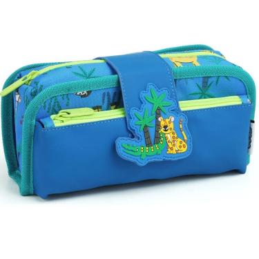 Imagem de Estojo Duplo Necessaire Juvenil Escolar Organizador - Verde