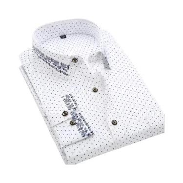 Imagem de Camisa Casual Masculina De Manga Comprida Com Estampa Floral De Primav