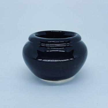 Imagem de Vasinho Cerâmico Esmaltado para Suculentas Mini Vaso Cachepô Preto - D