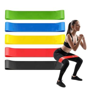 Imagem de Kit 5 Mini Band Elástico de Exercício – Treino em Casa, Academia, Alongamento, Reabilitação e Yoga
