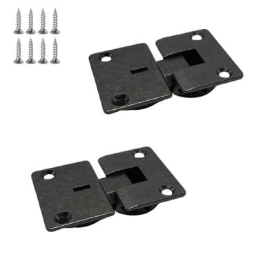 Imagem de 2 peças de dobradiças ocultas de 90 graus para portas de armário, dobradiças ocultas HhdvdyWgd ajustáveis de liga de zinco dobradiça oculta de fechamento suave para armários de canto, mesas dobráveis