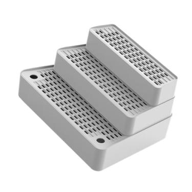 Imagem de Generic Rampa para caixa de areia automática para gatos, estribo removível, tapete removível, 3 degraus, escada para caixa de areia para gatos pequenos, Cinza Claro