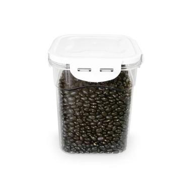 Imagem de Kit 2 Pote 1,5 L Hermético Acrílico Tampa com Trava Quadrado Porta Man