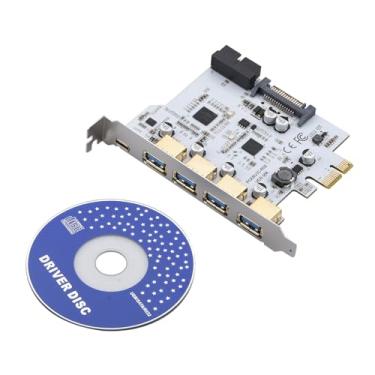 Imagem de Placa de expansão PCIE para USB 3.2, 5 Gbps, alta velocidade, 4 portas, 19 pinos, tipo-A tipo C, conversor PCI