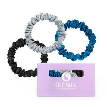 Imagem de Laços de cabelo de seda OLESILK 100% Mulberry Skinny Scrunchies, pacot