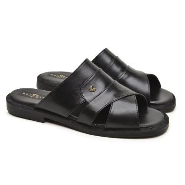 Imagem de Chinelo de Couro Masculino Pelica Scarpazi 011, Preto, 42