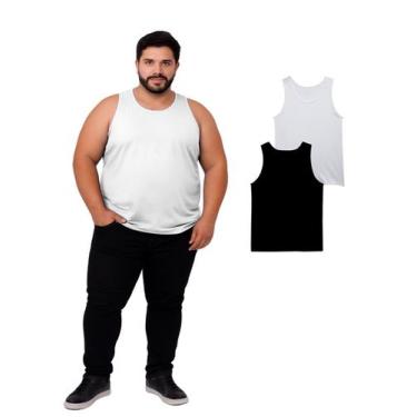 Imagem de Kit Com Regata Masculina Plus Size 100% Poliéster P/B - Ast Store, G1,