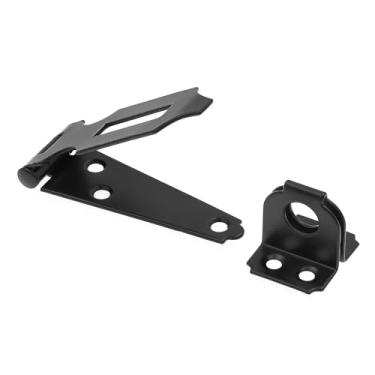 Imagem de Prime-Line U 117098 Porta e portão, trava de dobradiça de ferrolho de segurança com grampo fixo de 7,6 cm com parafusos, preto fosco (pacote único)