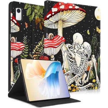 Imagem de Wazzasoft Capa para Lenovo Tab M9 de 23 cm 2023 para mulheres, meninas, crianças, meninos, capa fólio, moda, fofa, divertida, esqueleto gótico, caveira, design exclusivo, adolescentes, capas para