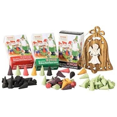 Imagem de MaMeMi Seleção pequena de cones de incenso alemães – Knox 3 pacotes (72 cones pequenos) | Mistura de Natal, abeto e olíbano-mirra | para casas de fumantes e estatuetas | Conjunto de presente com