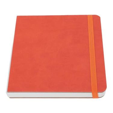 Imagem de Phefop Caderno de Desenho de Aquarela 15x15cm 30 Folhas 300gsm Papel de Esboço, Texturizado para Facilitar a Escrita, Coloração Forte, Almofada de Desenho de Pigmentos Diariamente e Uso (ORANGE)