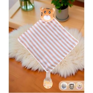 Imagem de Naninha De Bebê Com Prendedor De Chupeta Menina Menino(Tigre)