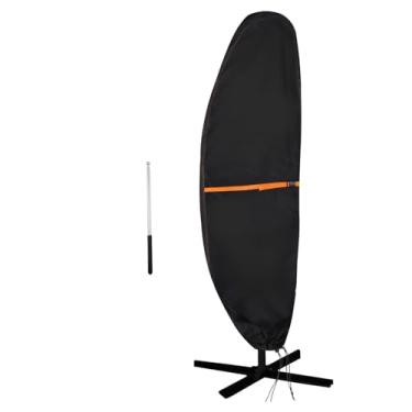 Imagem de LCZNXJJY Capa de guarda-chuva de pátio 600D para guarda-sol de jardim ao ar livre, impermeável, grande, cantilever, capa de guarda-chuva com cordão inferior, capa de guarda-sol de banana para