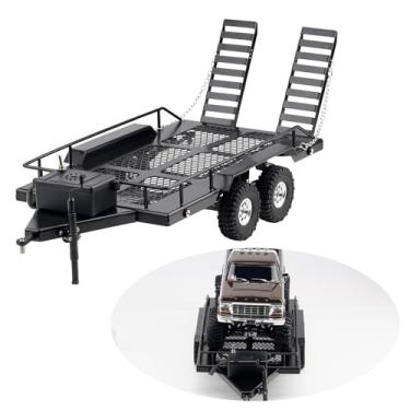 Imagem de DJX RC Trailer Metal Hitch Mount Trailer with Led Light for TRX-4M FCX18 F150 Redcat Ascent18 HPI Venture-18 SCX24 AX24 FCX24 Etc 1/18 1/24 Upgrades Parts Accessories