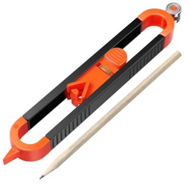 Imagem de 1 pç/2 peças ferramenta de contorno preciso ferramenta de escriba de contorno ajustável com lápis marcenaria borda canto medidor perfil duplicador forma irregular duplicador para carpinteiro ZJMCAJY