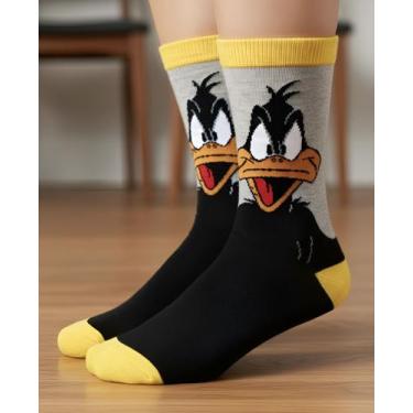 Imagem de Meias Divertidas Personagem Patolino Algodão Premium Cano Alto Adulto 