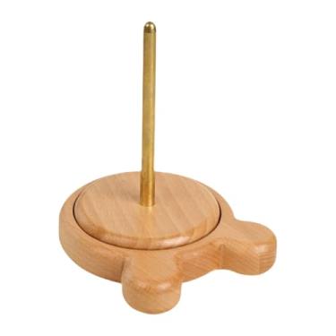 Imagem de shamjina Suporte de fio dispensador fuso ferramenta de costura madeira portátil enrolador suporte para novelo de lã cordão crochê artesanato tricô doméstico, Urso