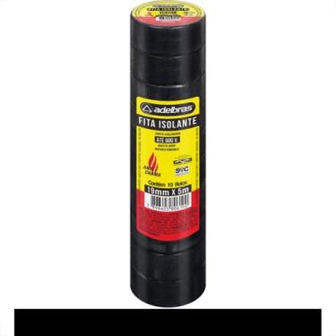 Imagem de Fita Isolante Adelbras 5Mx19Mm Preta - Kit C/10, Preto