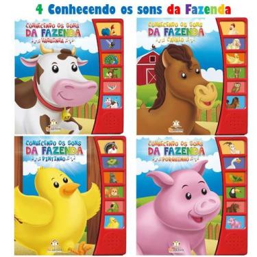 Imagem de Coleção 4 Livros Sonoros Conhecendo Os Sons Da Fazenda - Blu Editora