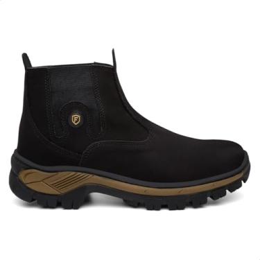 Imagem de Bota Masculina Botina em Couro Impermeável Coturno Palmilha Gel Confortável