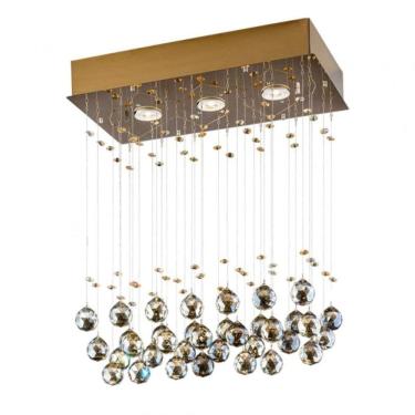 Imagem de Plafon 3 Luzes Gu10 5w Crystal Ball Gpa1903pf3 Bronzearte Âmbar