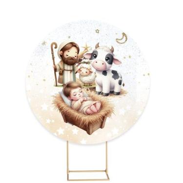 Imagem de Painel Festa Redondo Sublimado Natal 1,50m - Fadrix, NAT182