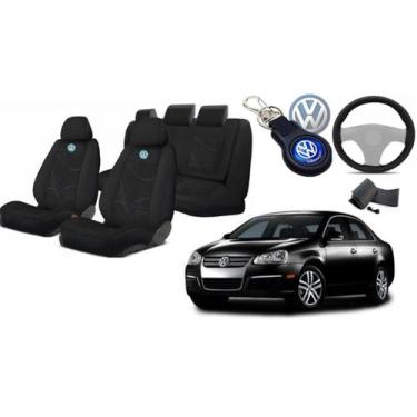 Imagem de Kit Exclusivo: Capas para Bancos Jetta 2005-2010 + Volante e Chaveiro 