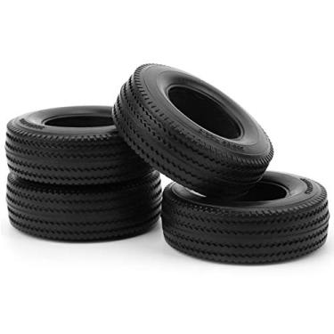 Imagem de Domary Pneus RC de Borracha, Inserção de Esponja, Alta Durabilidade, Aderência Forte, 85 Mm de Diâmetro, 4pcs Com Design Sem Deslizamento, para Caminhões de Trator Tamiya 1/14 Carro RC