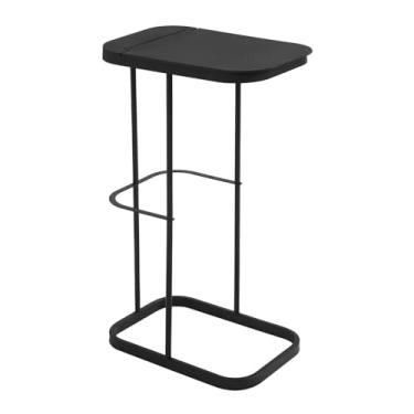 Imagem de Ioensy Suporte para saco de lixo, organizador moderno e decorativo para lixo externo, suporte para saco de lixo para reciclagem, cozinha, acampamento ao ar, Preto