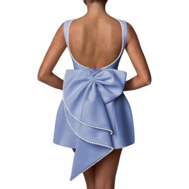 Imagem de Vestido de festa Aosadin sem mangas, fenda, cetim, lavanda para mulher