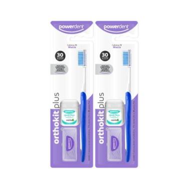 Imagem de Kit 2 Orthokit Plus Passador de Fio Dental 25m Limpeza Eficiente Entre