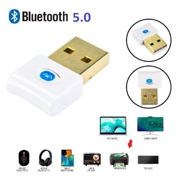 Imagem de Adaptador USB Bluetooth 5.0 CSR Dongle + Edr Abt50 - Branco
