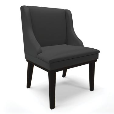 Imagem de Cadeira de Jantar Liz Corino Preto Base Fixa Madeira Preto - D'Rossi