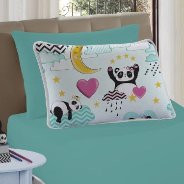 Imagem de Jogo de Lençol Alegria Solteiro 2 Peças Infantil Estampado Malha 100% Algodão - Panda Love