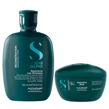 Imagem de Kit Alfaparf Semi Di Lino Reconstruction - Shampoo 250ml + Máscara 200