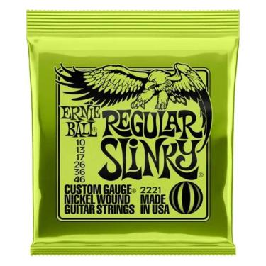 Imagem de Encordoamento Para Guitarra 0.10 Niquel Regular Slinky 2221 Ernie Ball