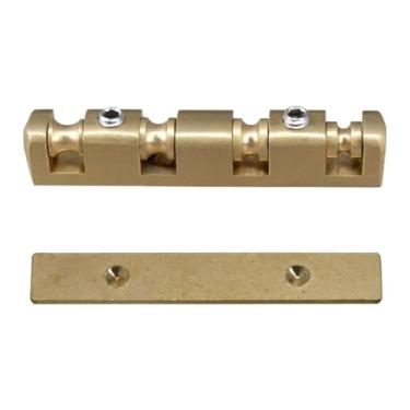 Imagem de JWQFBC Porca de Rolo de Latão, Substituição de Porca de Guitarra, Porca de Rolo de Latão, Ajuste de Divisão, Acessório para Baixo de 4 Cordas