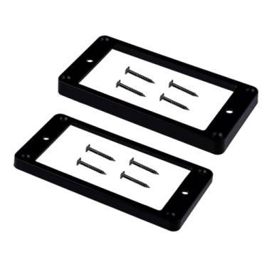 Imagem de DIAO79NI Conjunto de anéis de captação Humbucker de plástico ABS inclinado - Moldura de capa de substituição para ponte angular e pescoço compatível com guitarra elétrica Les Paul LP (preta)