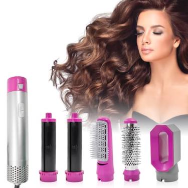 Imagem de Escova Secadora 5 em 1, Modelador de Cabelo com Ar Quente, 33,5cm, 5 Acessórios Intercambiáveis, Cabo Giratório 360°, Cerâmica, 3 Níveis de Temperatura
