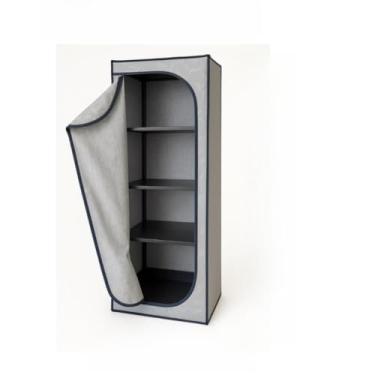 Imagem de Sapateira Armario ziper Bis 4 andares Organizador de Sapatos Tenis Desmontavel(Cinza Courino)