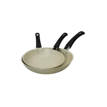 Imagem de Kit Frigideira, 3 Frigideiras E Espátula Antiaderente Teflon, Enquanto O Design Moderno Combina com Qualquer Estilo de Cozinha(Creme)