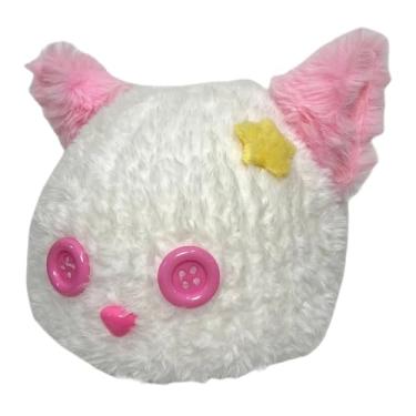 Imagem de Zxpjkyu Capa de Capacete de Esqui de Pelúcia com Orelhas de Gato, Capa de Capacete de Snowboard, Chapéu de Esportes de Inverno, Decoração de Capacete para Cri, Orelha Branca E Rosa